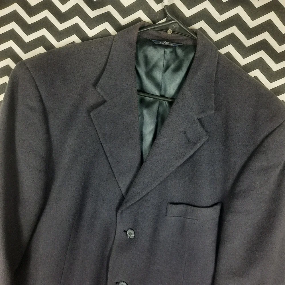 Brooks Brothers 346 Mens Navy Blue 100% Camel Hair Jacket Blazer Sport‎ Coat 46